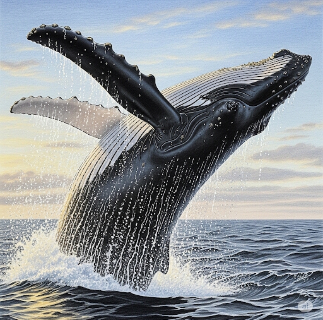 Baleine à bosse en saut