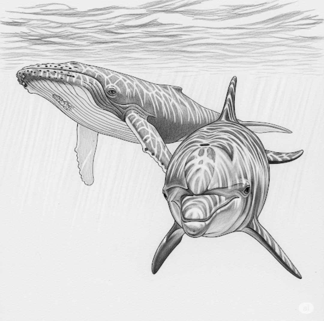 Baleine et Dauphin
