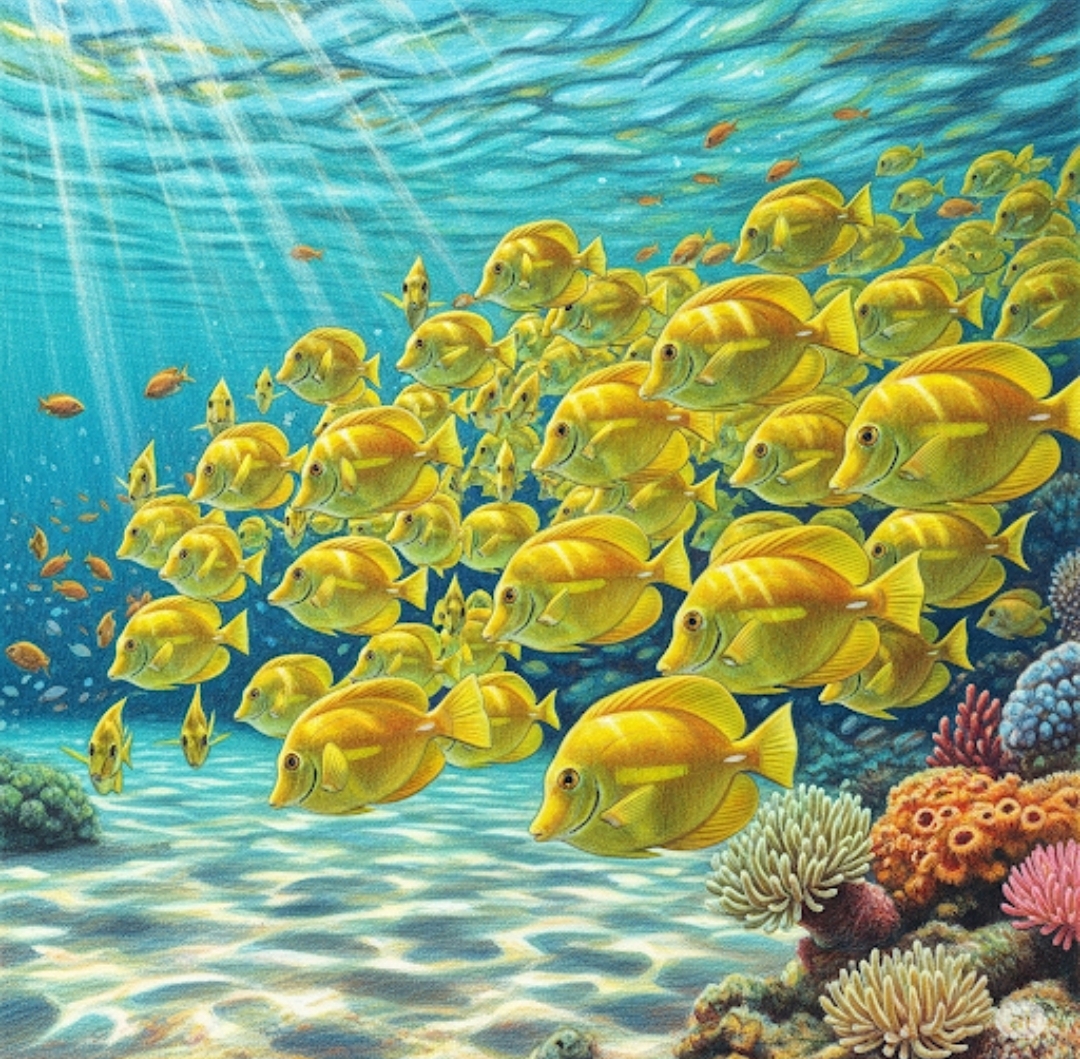 Banc de poissons tropicaux