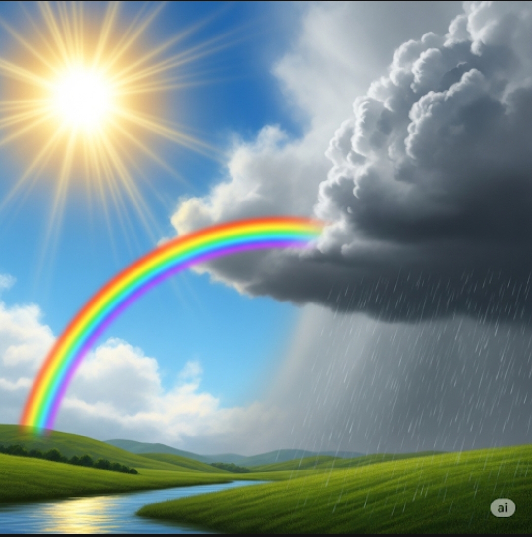 Image d'un soleil et de la pluie